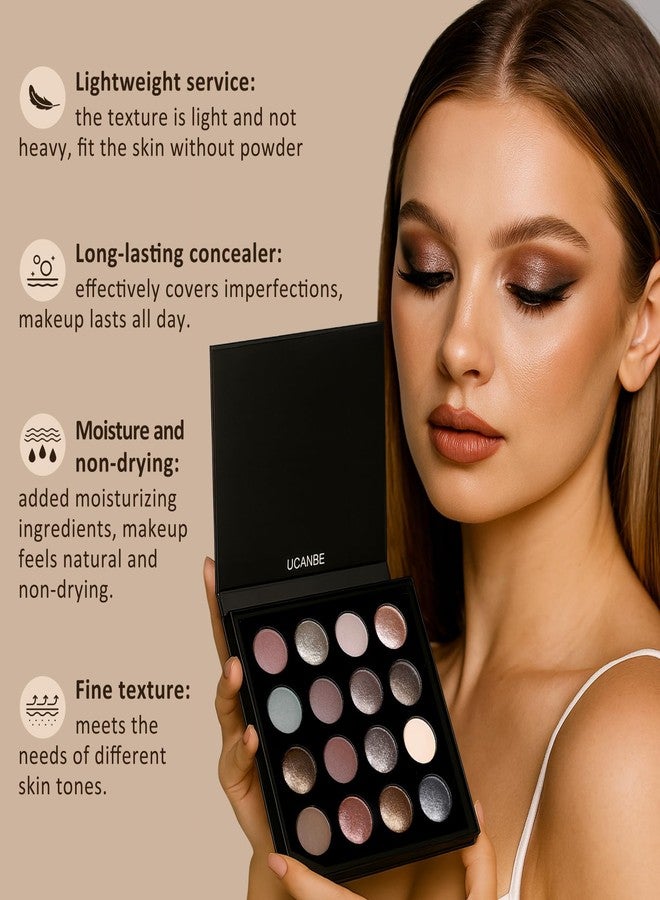 UCANBEMAKEUP UCANBE 16 Color Baked Eyeshadow Palette with 15PCS Brushes Makeup Set,Matte&Shimmer Blend Eyeshadow for Women&Girls,Highly Pigmented Long Lasting Waterproof Make Up Pallet - Image 3